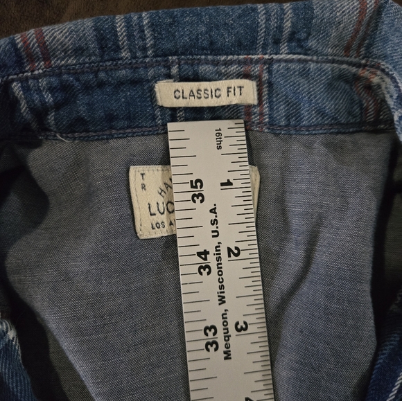 Lucky Brand Blue Plaid Men's Longsleeve Shirt - Picture 7 of 8